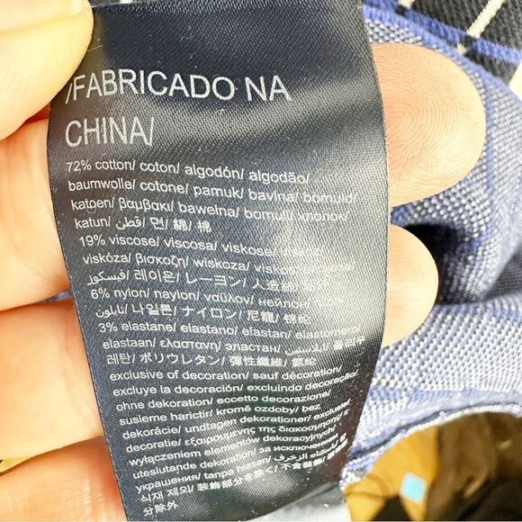 Tommy Hilfiger Navy/Periwinkle/White Windowpane Knit Short Sleeve Dress Sz Small - Picture 12 of 14